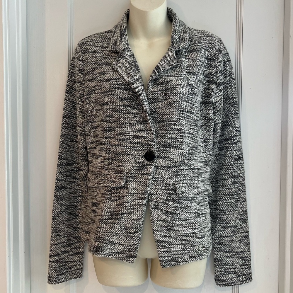LOFT Brushed Knit Gray Warm Sweater Blazer - Size 4